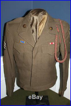 Original WW2 U. S. Army 3rd Infantry Division Patched Ike Uniform Jacket, 1944 d