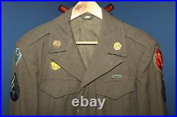 Original WW2 U. S. Army 63rd & 36th I. D. Patched Uniform Ike Jacket, 1944 d