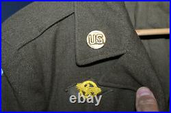 Original WW2 U. S. Army 63rd & 36th I. D. Patched Uniform Ike Jacket, 1944 d