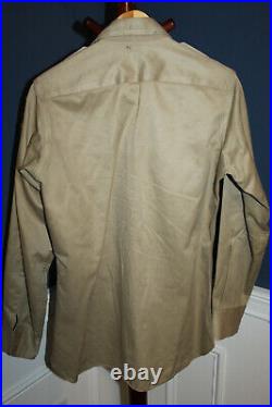 Original WW2 U. S. Army 82nd Airborne Patched Khaki Uniform Shirt withOval & Wings