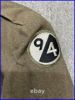 Original WW2 U. S. Army 94th Infantry Division Patched Ike Jacket Size 39R