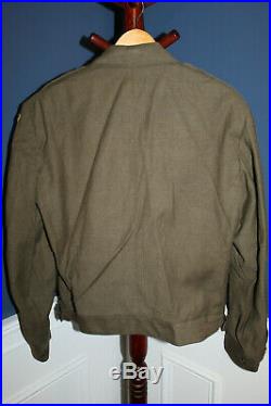 Original WW2 U. S. Army 97th Infantry Division Patched Ike Uniform Jacket, 1944 d