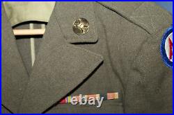 Original WW2 U. S. Army Anti Aircraft & Pacific Ocean Patched Uniform Jacket 1942