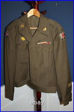 Original WW2 U. S. Army Double Patched 6th Army Uniform Ike Jacket, 1944 d
