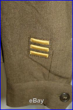 Original WW2 U. S. Army ETO & 4th Infantry Division Patched Ike Jacket, 1944 d