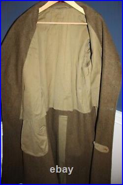 Original WW2 U. S. Army Military Dist. Of Washington Patched Wool Overcoat 1942d