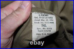 Original WW2 U. S. Army Military Dist. Of Washington Patched Wool Overcoat 1942d