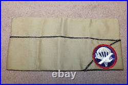 Original WW2 U. S. Army Officers Airborne Patched Khaki Overseas Hat with2nd Lt Pin