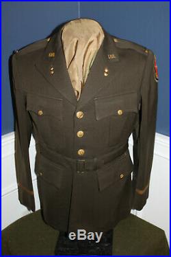 Original WW2 U. S. Army Ord. Officers ETO Patched Uniform Jacket, Named & 1943 d