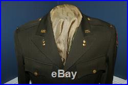 Original WW2 U. S. Army Ord. Officers ETO Patched Uniform Jacket, Named & 1943 d