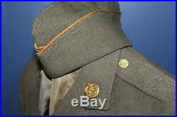 Original WW2 U. S. Army Port of Embarkation Patched Uniform Jacket & Overseas Hat