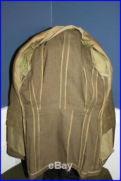 Original WW2 U. S. Army Port of Embarkation Patched Uniform Jacket & Overseas Hat