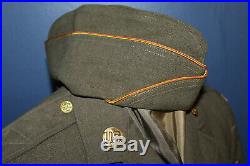 Original WW2 U. S. Army Port of Embarkation Patched Uniform Jacket & Overseas Hat