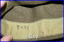 Original WW2 U. S. Army Port of Embarkation Patched Uniform Jacket & Overseas Hat