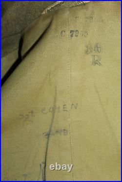 Original WW2 U. S. Army Replacement & School Command Patched OD Wool Overcoat