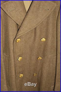 Original WW2 U. S. Army Soldier's 31st Infantry Div. Patched OD Wool Overcoat