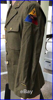 Original WW2 WWII US Army Class A Named Gabardine Jacket & Trousers w Patches