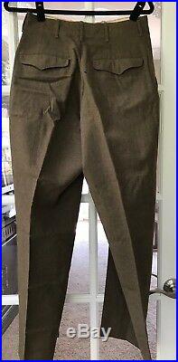 Original WW2 WWII US Army Class A Named Gabardine Jacket & Trousers w Patches