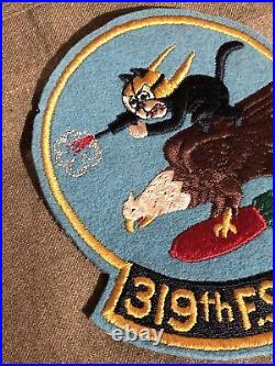 Original WWII 319th Fighter Squadron USAAF Army Air Forces A2 Jacket Patch