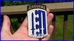 Original WWII US Army 2nd Airborne Brigade Patch SSI Attached TAB