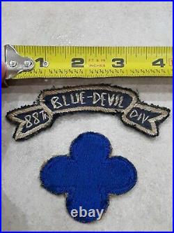 Original WWII US Army 88th Infantry Division Blue Devil Patch with Tab