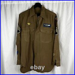 Original WWII US Army Air Corp Shirt with Sterling Wings & English 8th div patch