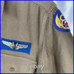 Original WWII US Army Air Corp Shirt with Sterling Wings & English 8th div patch