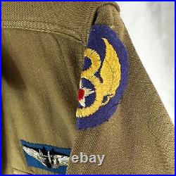 Original WWII US Army Air Corp Shirt with Sterling Wings & English 8th div patch