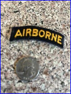 Original WWII US Army Airborne Tab- Gold on Black, Greenback, No Glow