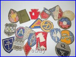 Original WWII US Army Lot of 20 Infantry Division & European Theater Patches