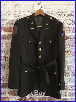 Original WWII US Army Officers Jacket Big Red One & Armored Division Patch 38R