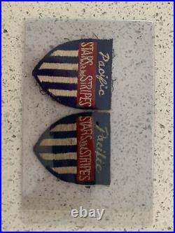 Original WWII US Army Pacific Stars and Stripes War Corespondent Sleeve Patches