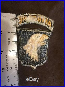 Original WWII White Tongue 101st Airborne Division Patch With Tab US Army PIR