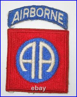 Original WWIl US Army 82nd Airborne Division GREENBACK Patch & Tab AB34