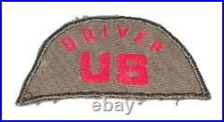Original Ww2 Hand Embroidered Great Britain U. S. Army Civilian Driver Patch