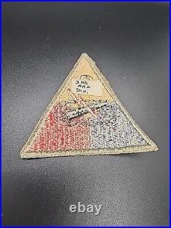 Original Ww2 Us Army 3rd Armored Division Spearhead Snow Back Cut Edge Patch