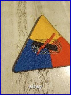 Original Ww2 Us Army Armored Forces Command Division Bullion Border Patch Badge
