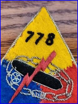 Original Wwii Occupation Us Army 778th Tank Battalion German Made Bullion Original Wwii Occupation Us Army 778th Tank Battalion German Made Bullion