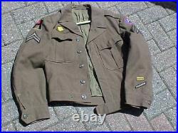 Original Wwii Us Ike Jacket 1944 1st Army Variant Patch / 3rd Division