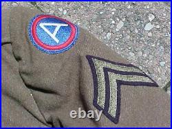 Original Wwii Us Ike Jacket 1944 1st Army Variant Patch / 3rd Division
