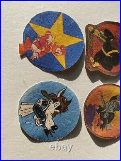 Original lot of 6 ww11 u. S army air corp squadron insignia cartoon characters