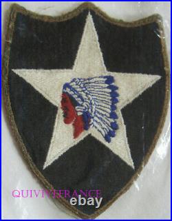 PUS012 WW2 US Army 2nd Infantry Division OD Border Patch Greenback Patch