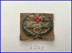 Pk110 Original WW2 US Army Combat Medics Badge On Tan Heavy Cloth 1945 WB11