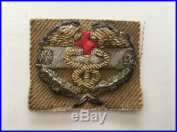 Pk110 Original WW2 US Army Combat Medics Badge On Tan Heavy Cloth 1945 WB11