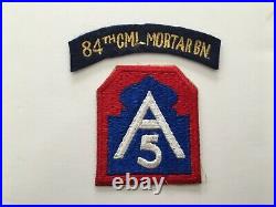 Pk112 Original WW2 US Army 84th Chemical Mortar Battalion Patch and Tab WB11