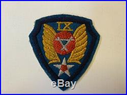 Pk457 Original WW2 US Army Air Force IX Engineer Command Patch Wool WA10