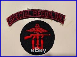 Pk502 Original WW2 US Army OSS Patch And Tab Set Special Recon Battalion WB11