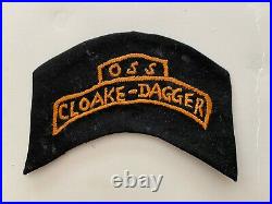 Pk807 Original WW2 US Army OSS Cloake Dagger Custom Made Silk Patch 1945 L2B