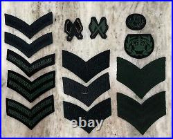 Post World War II British army military patch's, Stripes, Ranks