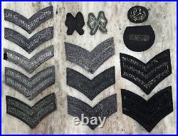 Post World War II British army military patch's, Stripes, Ranks
